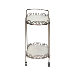 Metal Bar Trolley – Oval 2-Tier Serving Cart with Wheels | Furniba