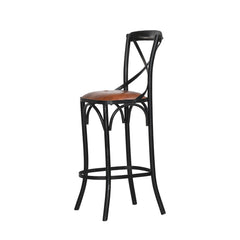 Metal Cross-Back Bar Chair – Crosston Leather-Look | Furniba