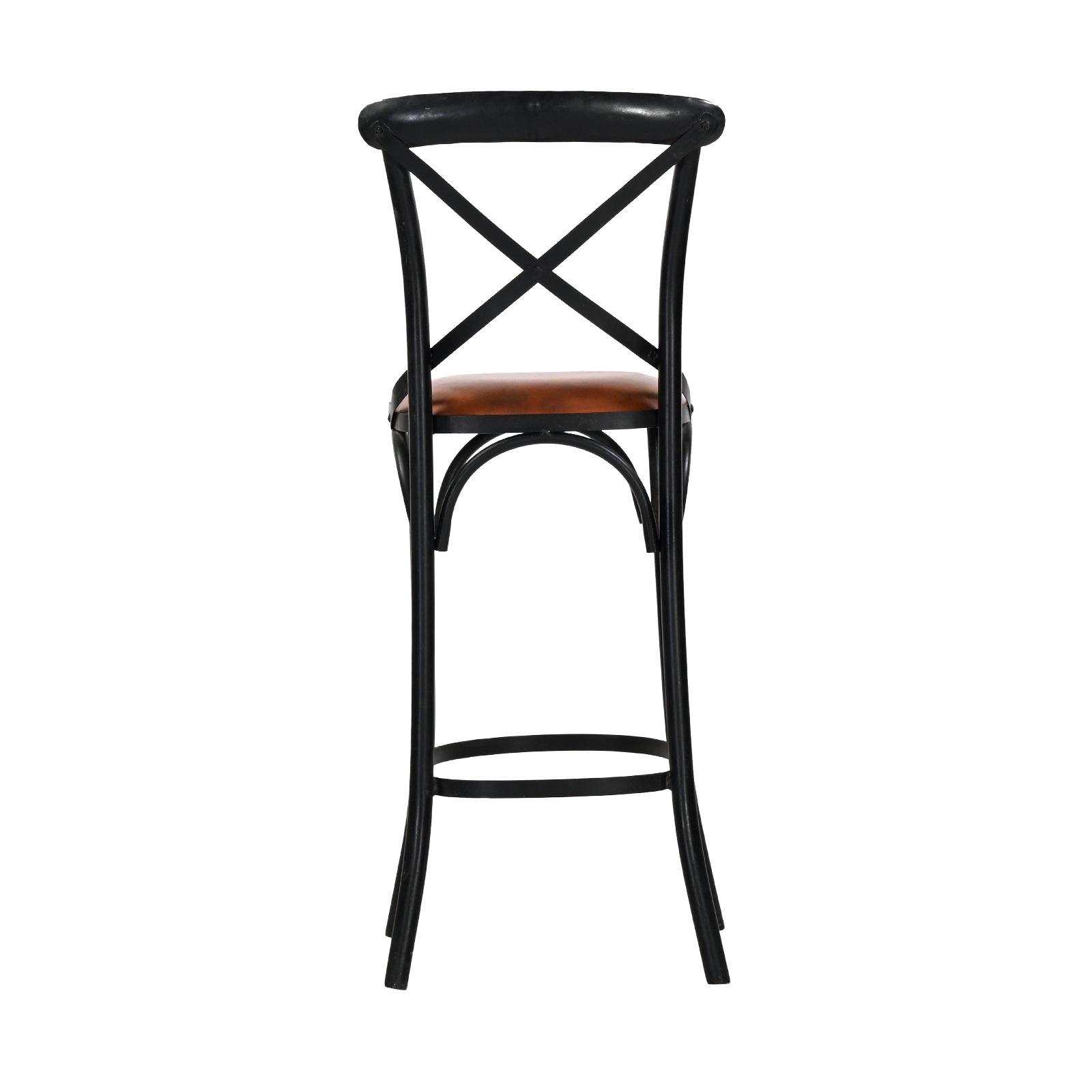 Metal Cross-Back Bar Chair – Crosston Leather-Look | Furniba