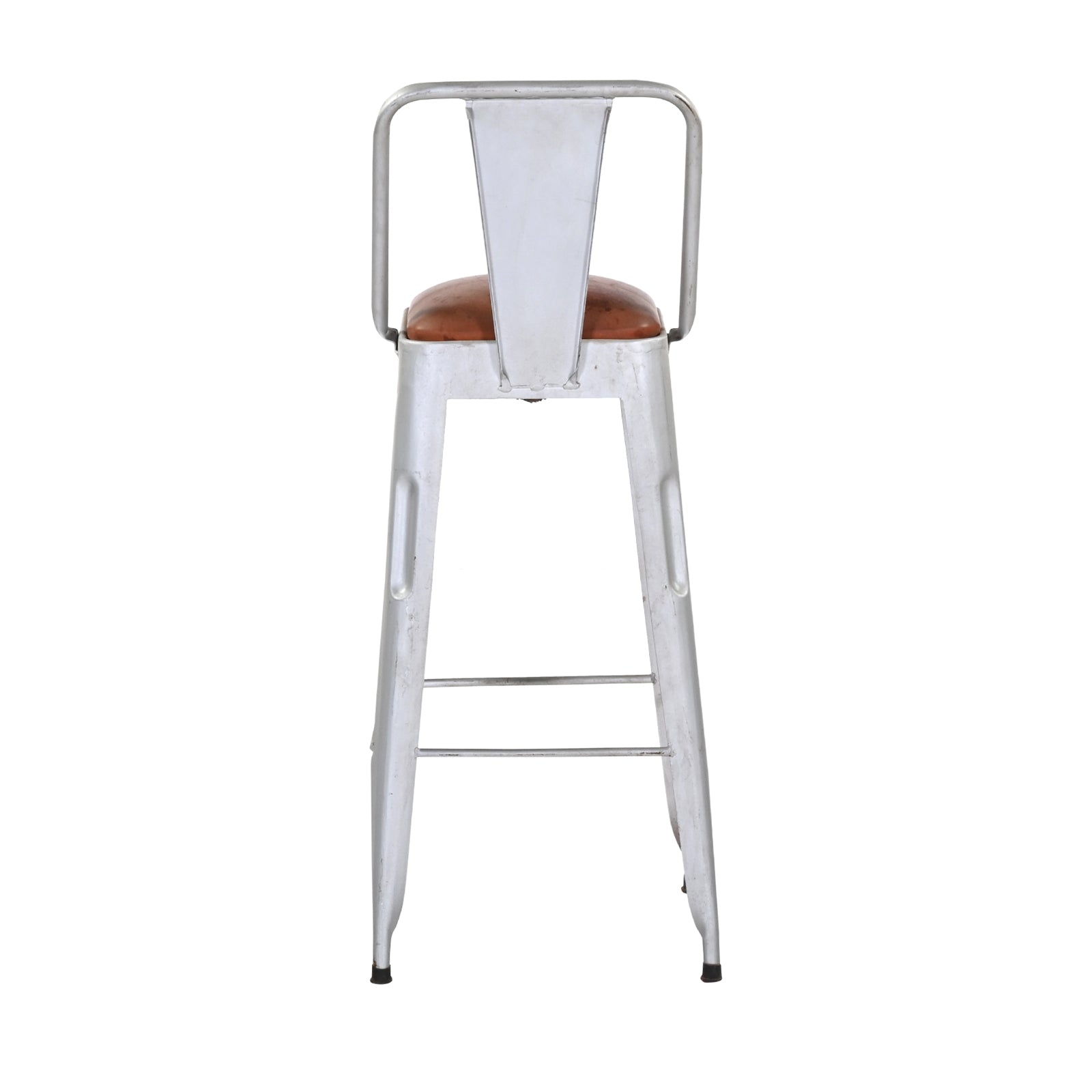 White Metal Bar Chair – Riverton Leather-Look Seat | Furniba