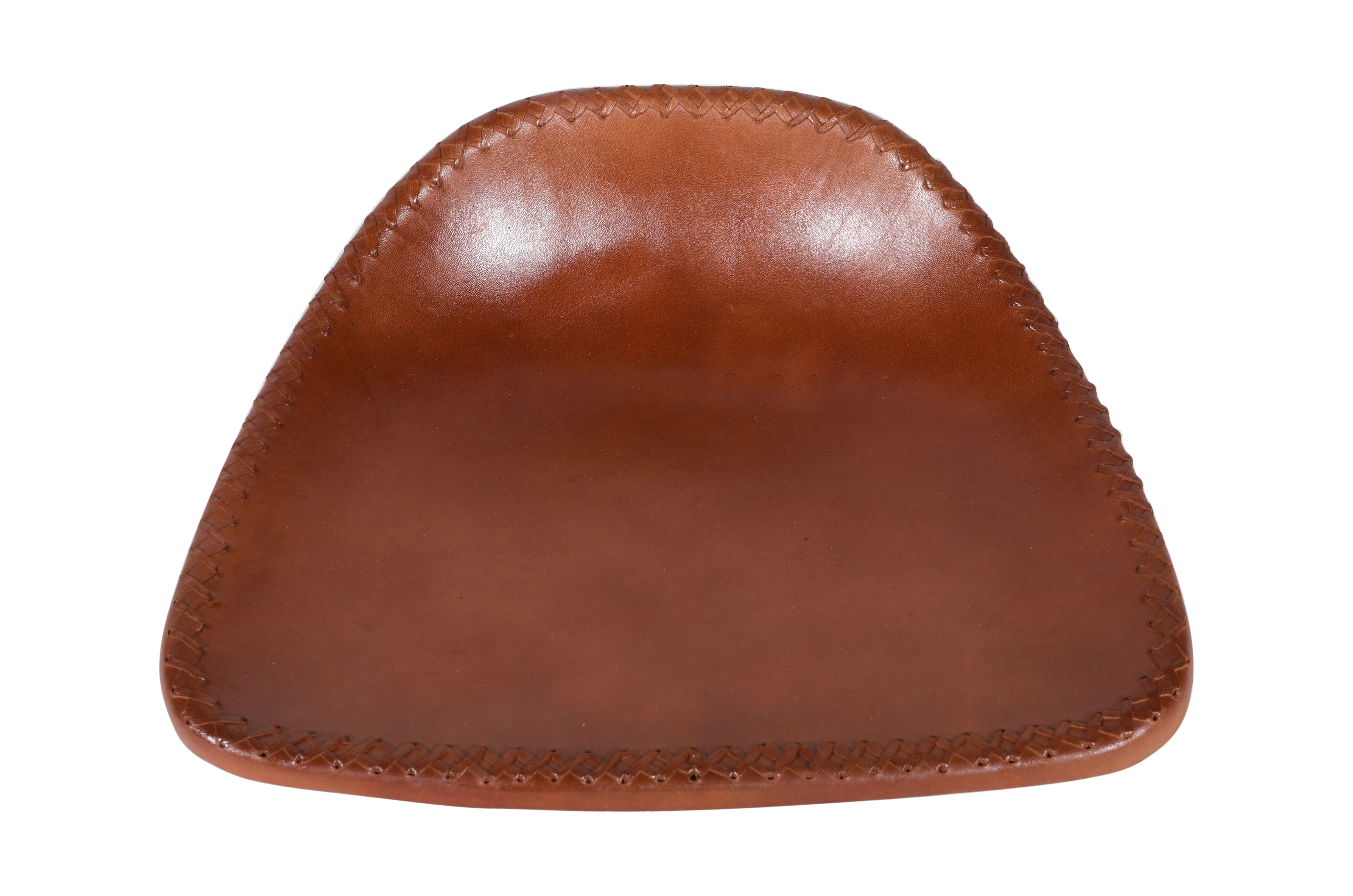 Leather Bar Stool – Tan Saddle Seat, Black Metal Frame | Furniba