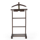 Wooden Valet Stand with Accessory Trays & Shoe Rack | Furniba