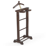 Wooden Valet Stand with Accessory Trays & Shoe Rack | Furniba