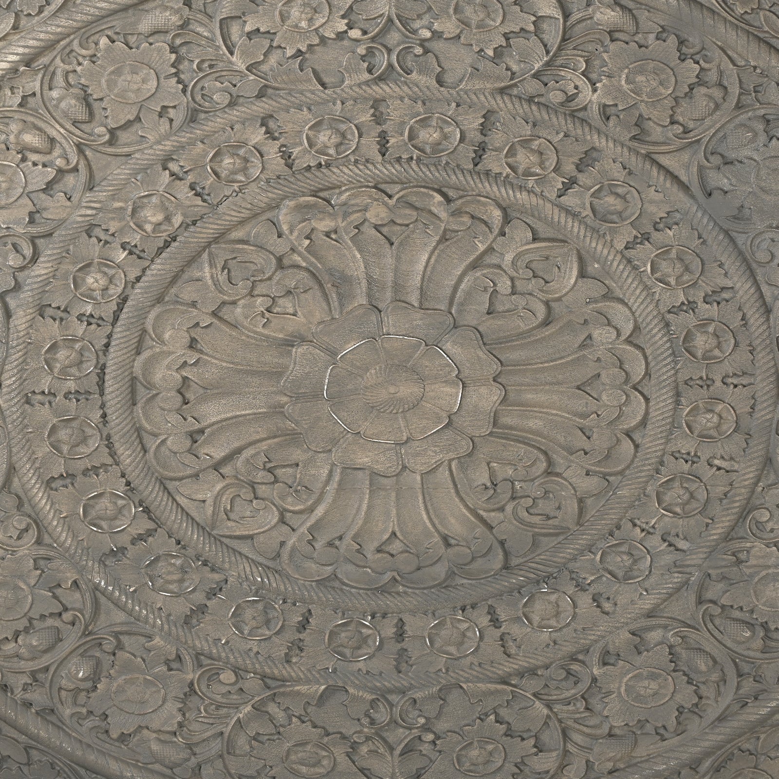 Large Hand-Carved Wooden Headboard  Wall Art Panel in Grey Finish