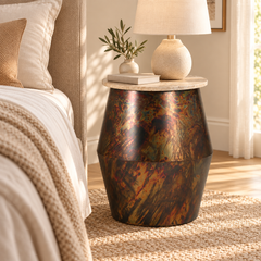 Chitkabra Drum Marble Top Side Table