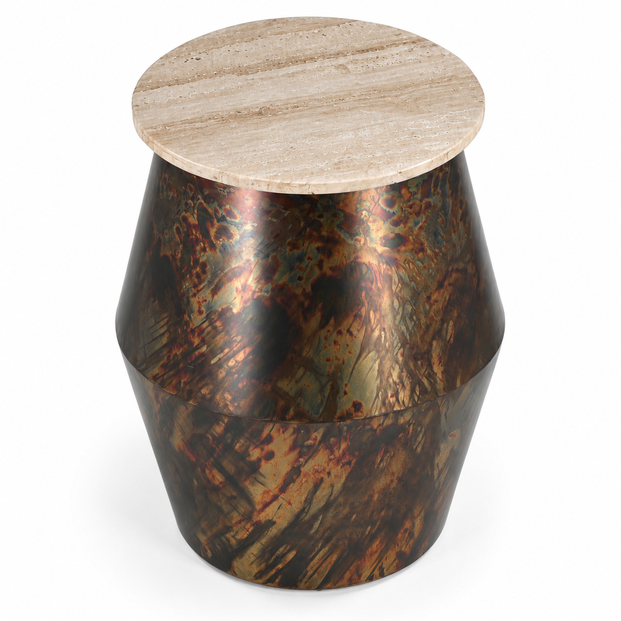 Chitkabra Drum Marble Top Side Table