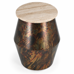 Chitkabra Drum Marble Top Side Table