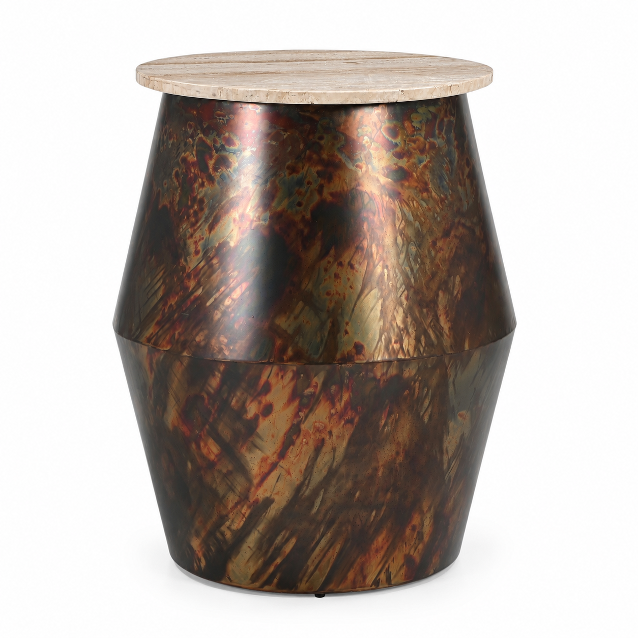 Chitkabra Drum Marble Top Side Table