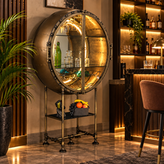 Wine Cabinet – Industrial Porthole with LED Light | Furniba