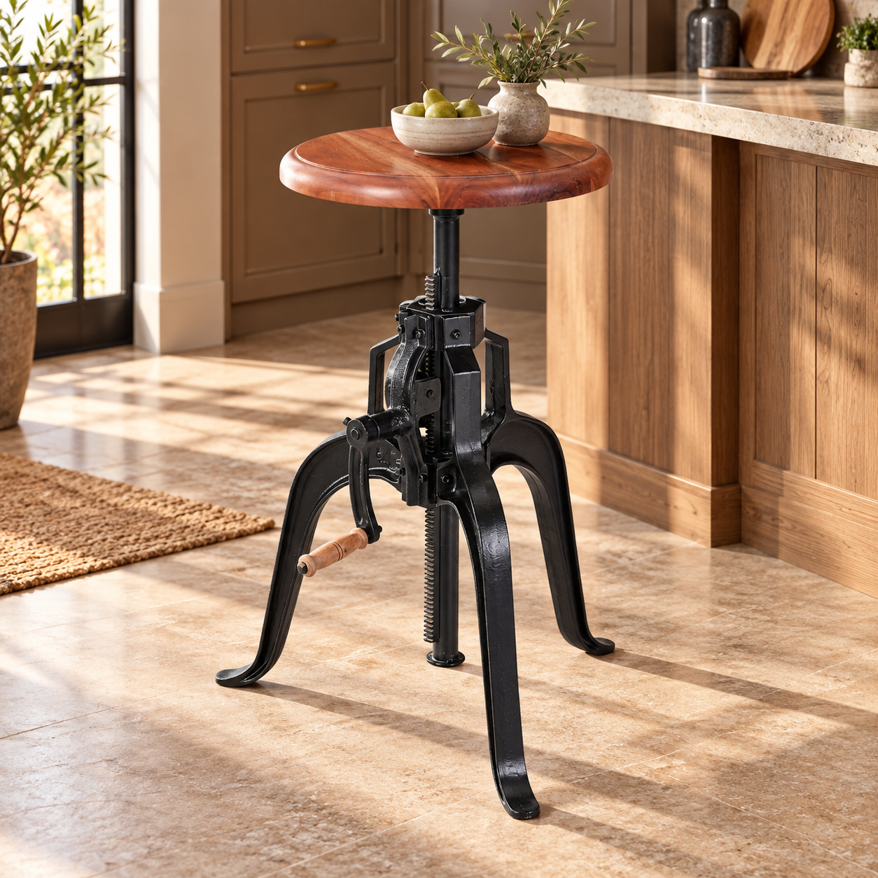 Industrial Crank Bar Table with Adjustable Height | Furniba