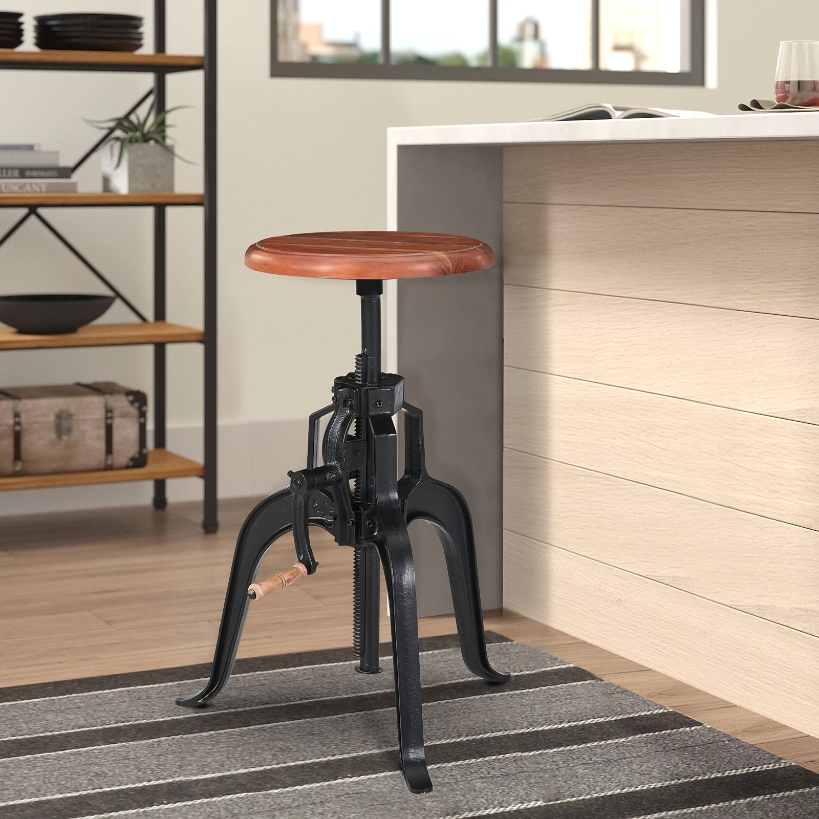 Industrial Crank Bar Table with Adjustable Height | Furniba