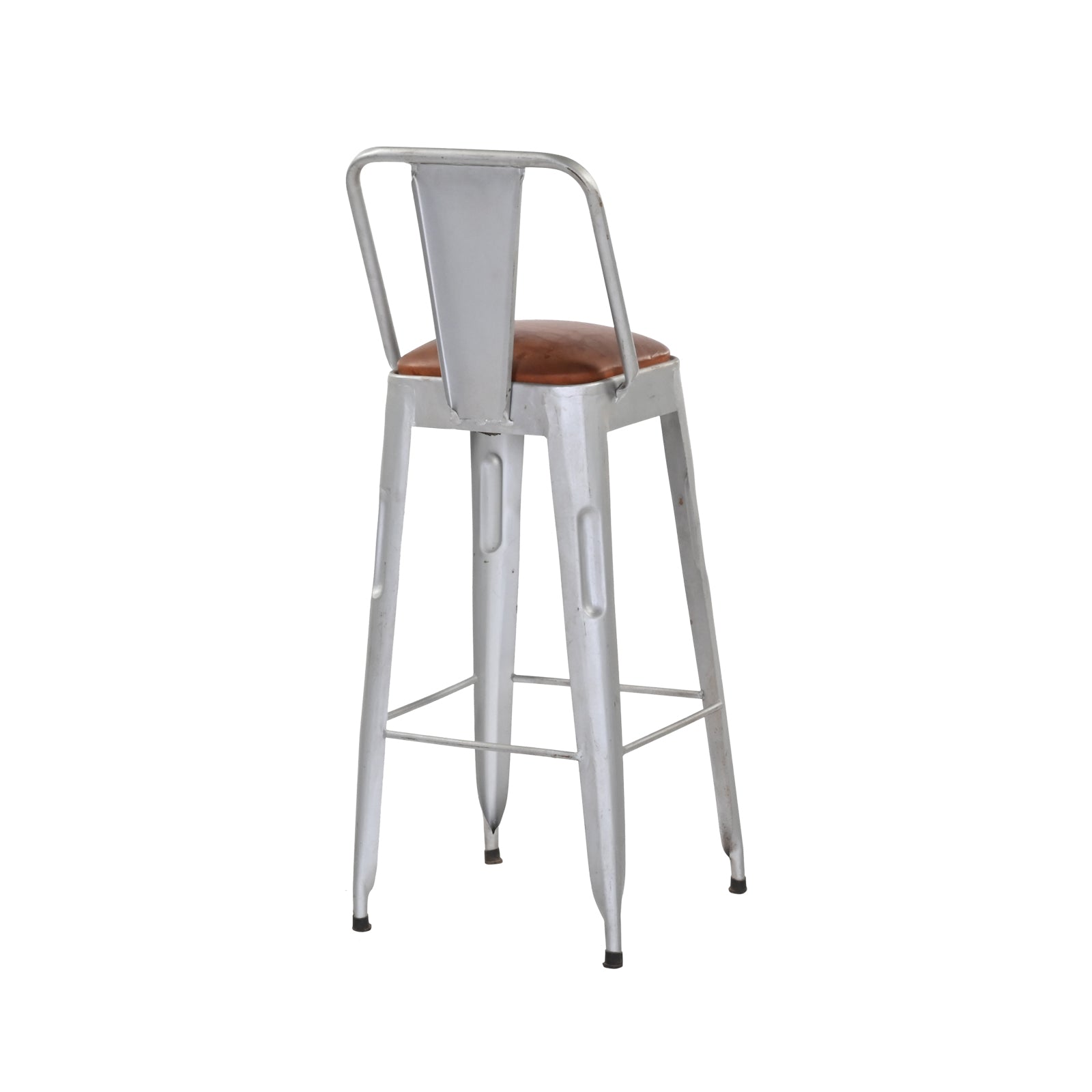 White Metal Bar Chair – Riverton Leather-Look Seat | Furniba