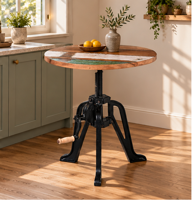 Industrial Crank Bar Table with Adjustable Height | Furniba