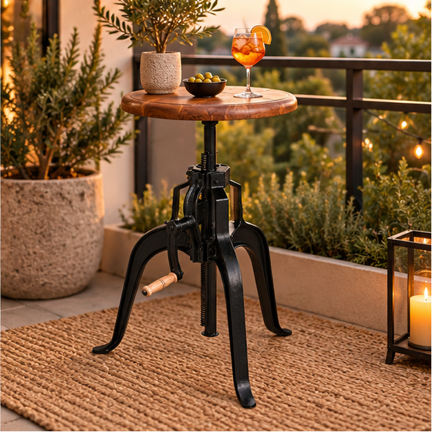Industrial Crank Bar Table with Adjustable Height | Furniba